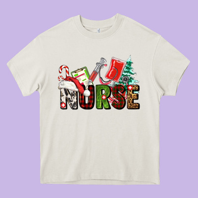 Christmas Nurse Heavy Core Tee Designed By Adodesignshop