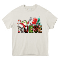Cream Christmas nurse Heavy Core Tee - AdoDesignShop