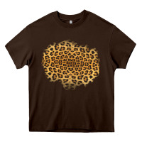 Chocolate Brown leopard patch Heavy Core Tee - Jasminsmagicworld