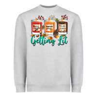 Heather Grey Candles with Fall Getting Lit Heavyweight Sweatshirt - texasbilliewilder
