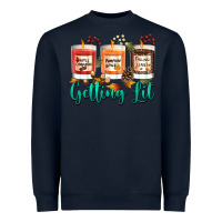 Navy Candles with Fall Getting Lit Heavyweight Sweatshirt - texasbilliewilder