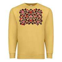 Antique Gold valentines day leopard and heart background Premium Sweatshirt - FaDigitalArtStudio