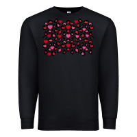 Black valentines day leopard and heart background Premium Sweatshirt - FaDigitalArtStudio