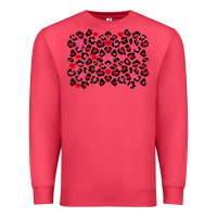Cardinal valentines day leopard and heart background Premium Sweatshirt - FaDigitalArtStudio