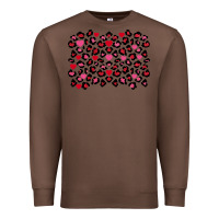 Chestnut valentines day leopard and heart background Premium Sweatshirt - FaDigitalArtStudio