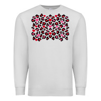 Dove Grey valentines day leopard and heart background Premium Sweatshirt - FaDigitalArtStudio