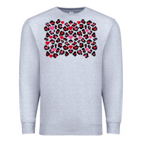 Heather Grey valentines day leopard and heart background Premium Sweatshirt - FaDigitalArtStudio