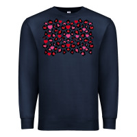 Navy valentines day leopard and heart background Premium Sweatshirt - FaDigitalArtStudio