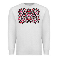 Oatmeal Heather valentines day leopard and heart background Premium Sweatshirt - FaDigitalArtStudio