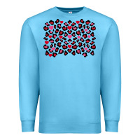Ocean Blue valentines day leopard and heart background Premium Sweatshirt - FaDigitalArtStudio