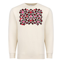 Sandshell valentines day leopard and heart background Premium Sweatshirt - FaDigitalArtStudio