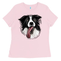 Bubblegum Pink Border Collie Ladies Tee - Jasminsmagicworld