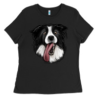 Black Border Collie Ladies Tee - Jasminsmagicworld