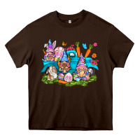 Chocolate Brown Easter gnomies with truck Heavy Core Tee - NancyCooperArtShop