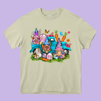 Easter Gnomies With Truck Heavy Core Tee Designed By Nancycooperartshop