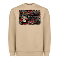 I'm So Freaking Merry Skeleton Messy Bun Heavyweight Sweatshirt | Teevron