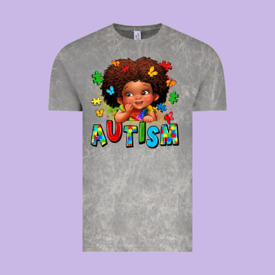 Autism Afro Girl Vintage Tee Designed By Lillyallendesigns