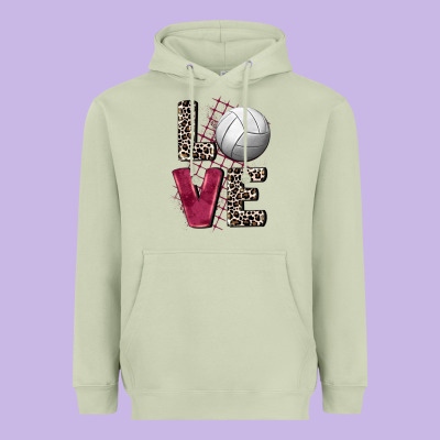 Love Volleyball Heavyweight Hoodie Designed By Fadigitalartstudio