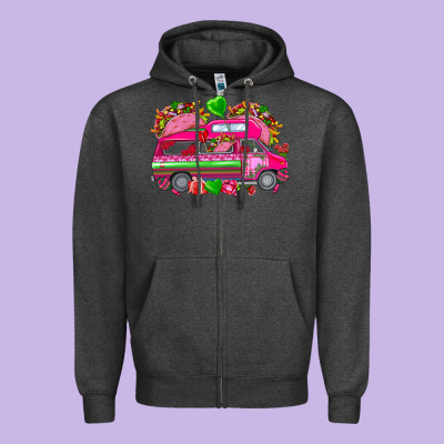 Valentine's Day Tacos Truck Mexico Zipper Hoodie Designed By Howdyjamesfarm