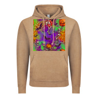 Vintage Coffee halloween party seamless pattern Vintage Hoodie - BundleAndBundleShop