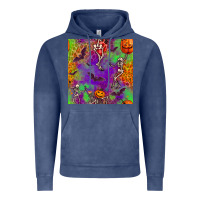 Vintage Denim halloween party seamless pattern Vintage Hoodie - BundleAndBundleShop