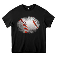 Black leopard baseball patch Heavy Core Tee - Jasminsmagicworld