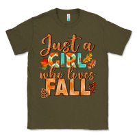 Army Green just a girl who loves fall Classic Tee - BundleAndBundleShop