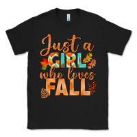 Black just a girl who loves fall Classic Tee - BundleAndBundleShop