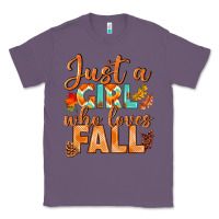 Lavender just a girl who loves fall Classic Tee - BundleAndBundleShop