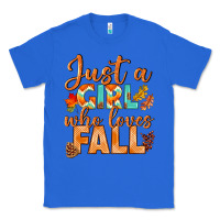 True Royal just a girl who loves fall Classic Tee - BundleAndBundleShop