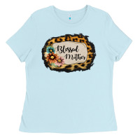 Baby Blue blessed mother Ladies Tee - Jasminsmagicworld