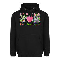 Black peace love easter bunny Heavyweight Hoodie - FaDigitalArtStudio