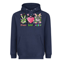 Navy peace love easter bunny Heavyweight Hoodie - FaDigitalArtStudio