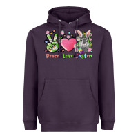 Plum peace love easter bunny Heavyweight Hoodie - FaDigitalArtStudio