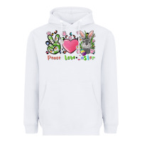 White peace love easter bunny Heavyweight Hoodie - FaDigitalArtStudio