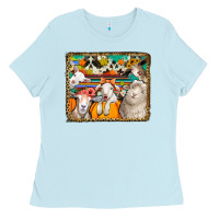 Baby Blue autumn sheeps Ladies Tee - Jasminsmagicworld