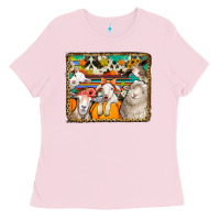 Bubblegum Pink autumn sheeps Ladies Tee - Jasminsmagicworld