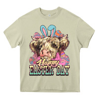 Mossy Easter Day Cow Heavy Core Tee - NancyCooperArtShop