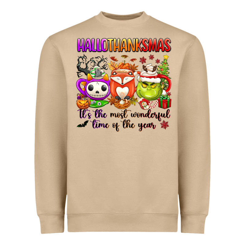 Hallothanksmas Its The Most Wonderful Time Of The Heavyweight Sweatshirt by texasbilliewilder | Teevron