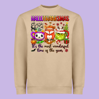 Hallothanksmas Its The Most Wonderful Time Of The Heavyweight Sweatshirt Designed By Texasbilliewilder