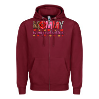 Burgundy Mommy is my valentine mother's day Zipper Hoodie - HowdyJamesFarm