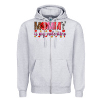 Heather Grey Mommy is my valentine mother's day Zipper Hoodie - HowdyJamesFarm