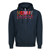 Navy Mommy is my valentine mother's day Zipper Hoodie - HowdyJamesFarm