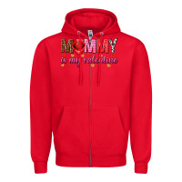 Red Mommy is my valentine mother's day Zipper Hoodie - HowdyJamesFarm
