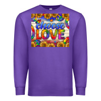 Purple Western Choose Love Tumbler Premium Sweatshirt - BundleAndBundleShop