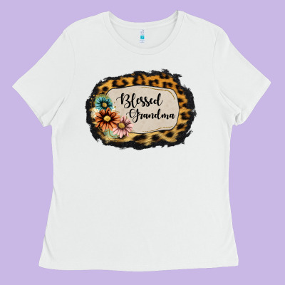 Blessed Grandma Ladies Tee Designed By Jasminsmagicworld