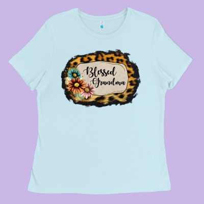 Blessed Grandma Ladies Tee Designed By Jasminsmagicworld