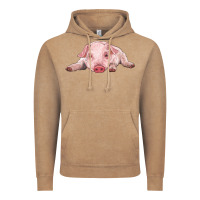 Vintage Coffee baby pig Vintage Hoodie - RanaPortraitStore