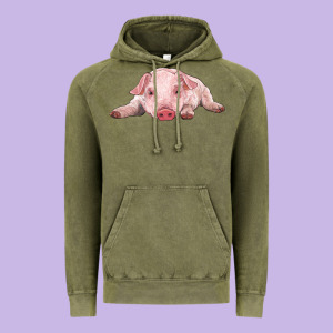 Baby Pig Vintage Hoodie Designed By Ranaportraitstore
