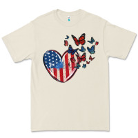 Bone 4th of july american flag heart butterfly Premium Tee - MaliasSmallBusiness